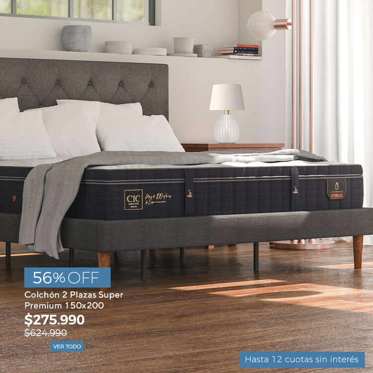 Ofertas de hasta 65% en camas y colchones en cic.cl